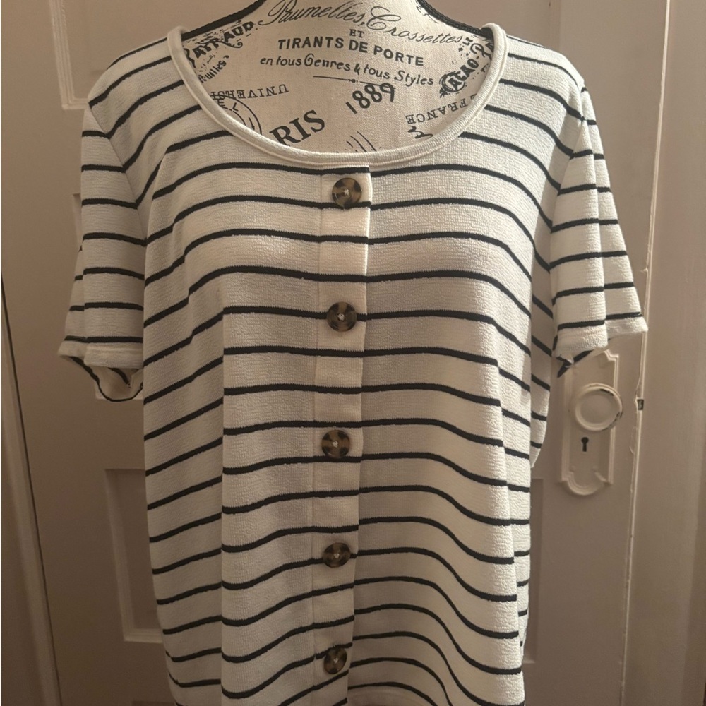 Torrid Striped Button-Down Top - image 1